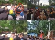 Aksi Unjuk Rasa Masyarakat Desa Mayang di Polres Bangka Barat hingga blokir akses Keluar/Masuk Kendaraan di PT. GSBL Kab. Bangka Barat